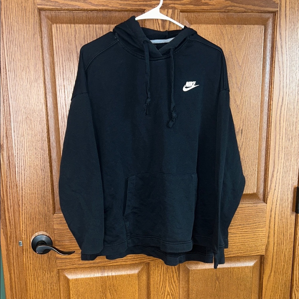 Nike women’s Black Hoodie with White Logo